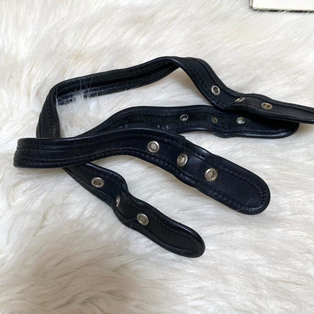 COACH Pair (2) Black Leather Vintage Legacy Bag Replacement Handles Straps #s47